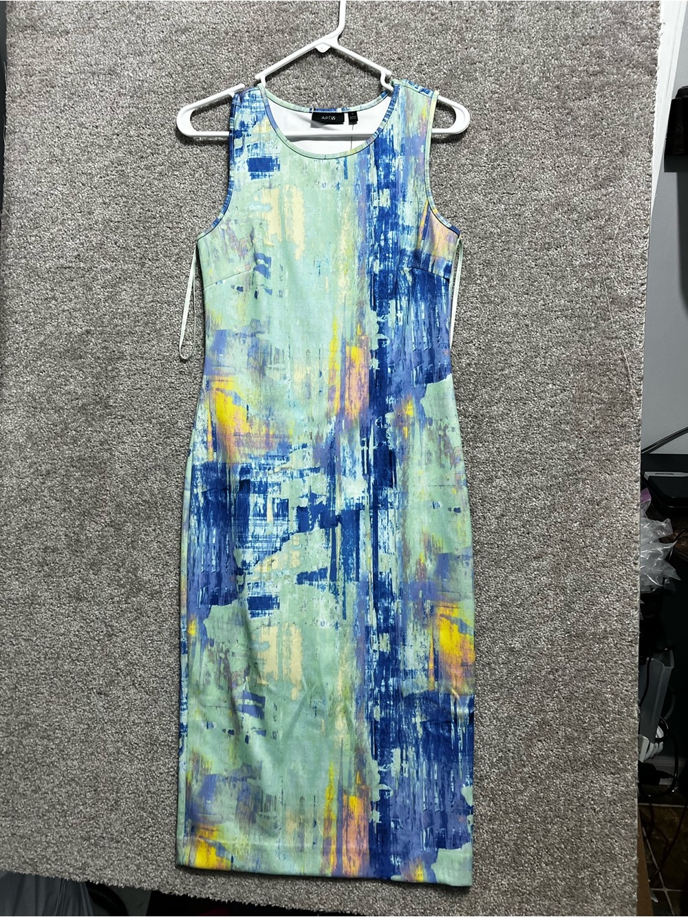 APT. 9 Womanās Blue Green Pencil Midi Length Dress Size 6 New